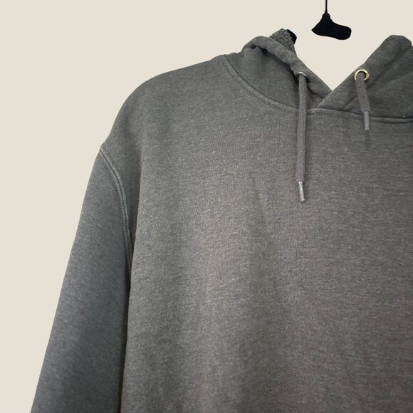 Carhartt Mens Loose Fit Gray Hoodie Neon Sleeve Logo Kangaroo Pocket Size XL - Picture 2 of 9